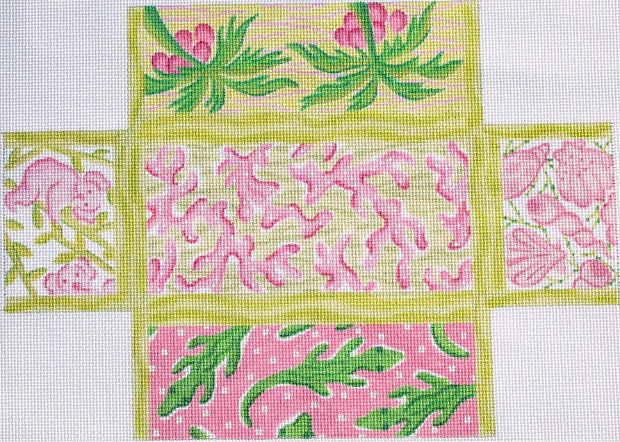 Brick – Lilly-inspired Lattice Patchwork – pinks & greens