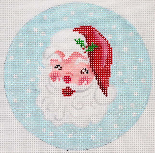 Christmas Ornament & Insert – Jolly Santa on Sky with Snow