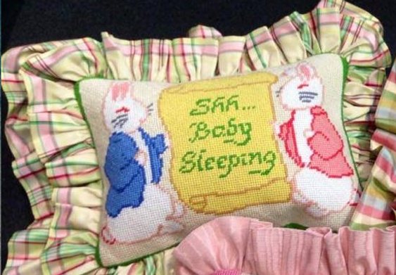 “Shh…Baby Sleeping” – Two Bunnies – pastels
