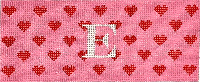 Insert – Hearts – red on bubblegum pink w/ white letter