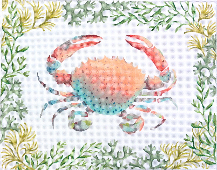 Lady Crab w/ Mixed Seaweeds Border (from an original painting by Jack Dickerson)