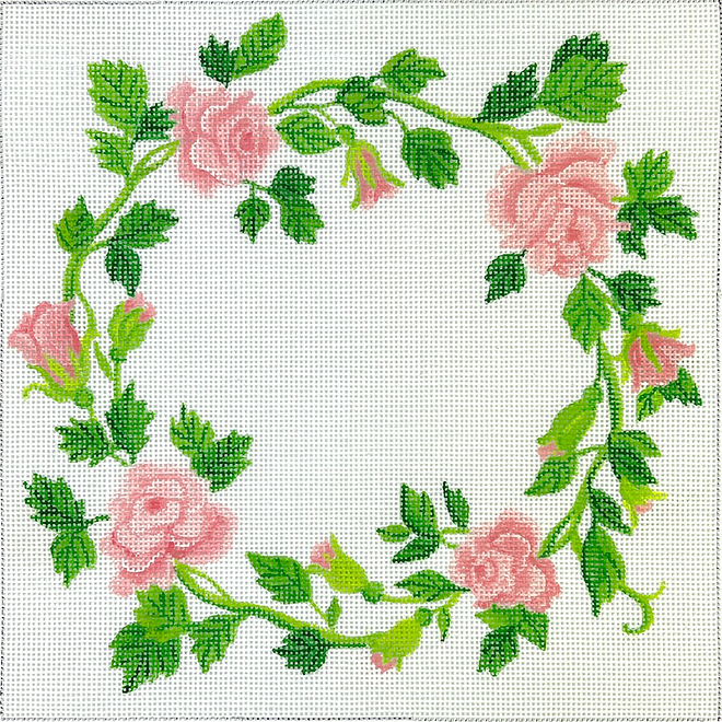 Ring Bearer Pillow – Soft Pink Roses Wreath