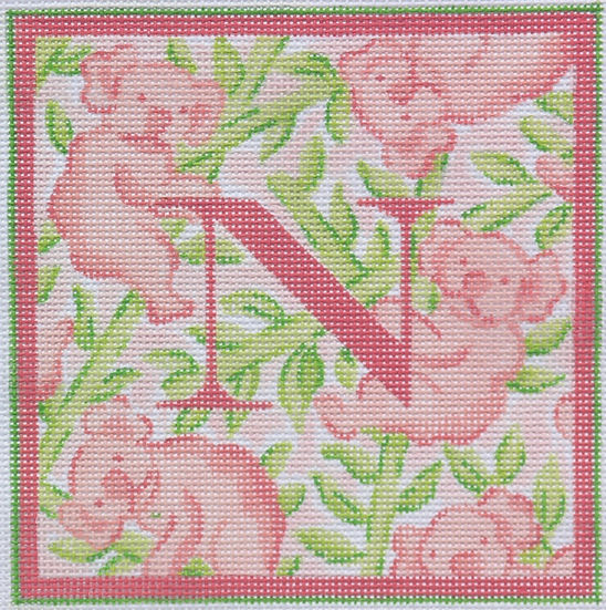 Lilly Letter – Koala Bears in Bamboo – corals & greens