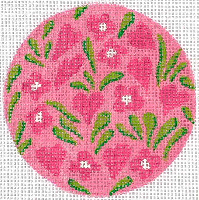 Hawaiian Floral w/ Hearts – greens & pinks
