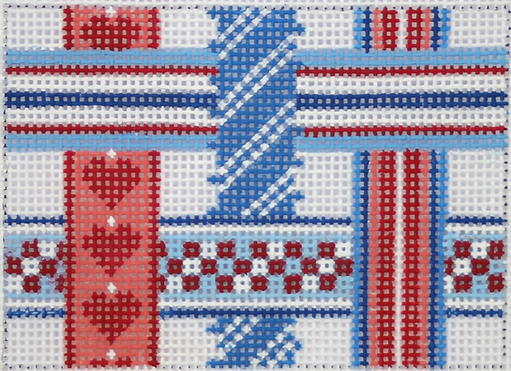 Planet Earth Credit Card Case Insert – Woven Ribbons – red, white & blue