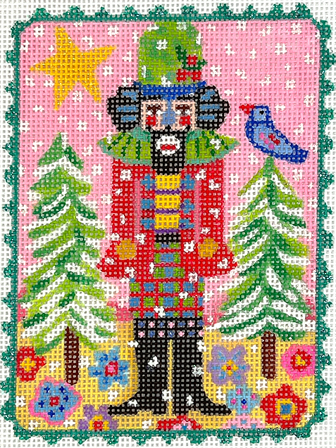 Julia Eves – Nutcracker w/ Trees, Star & Bird on Pink Sky