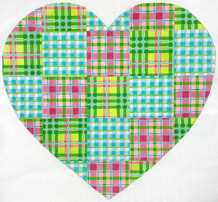 Heart – Madras patchwork – multi bright pastels