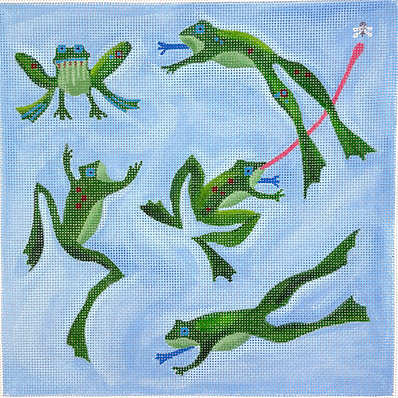 Adam Trest – Bug Catcher – Frogs on Light Blue