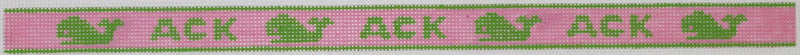 Sunglass Strap – ACK & Whales – bright green on pink (Nantucket)