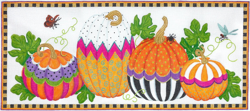 Funky Punkins Large Rectangle – 18m - orange, green, purple, gold, black, raspberry