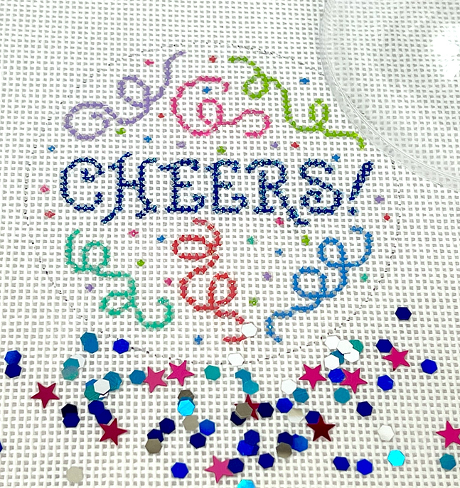 3” Round w/ Clear Dome & Confetti – “CHEERS!”