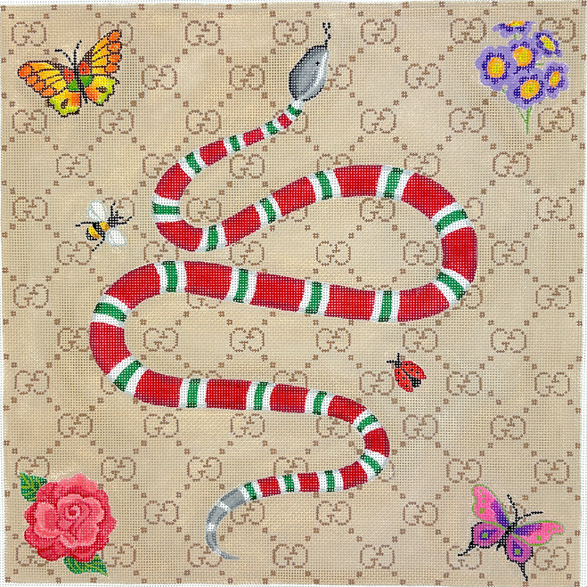 Designer Scarf Series – Gucci-Inspired Snake & Flowers