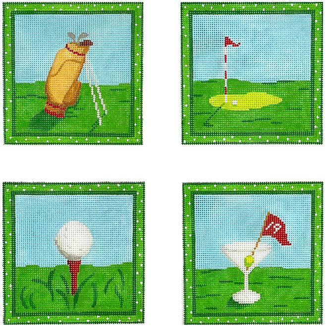 Set of 4 Coasters – Golf Themes