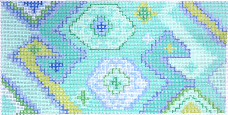 Kilim Rectangle w/ Duck Head Motif – Caribbean palette