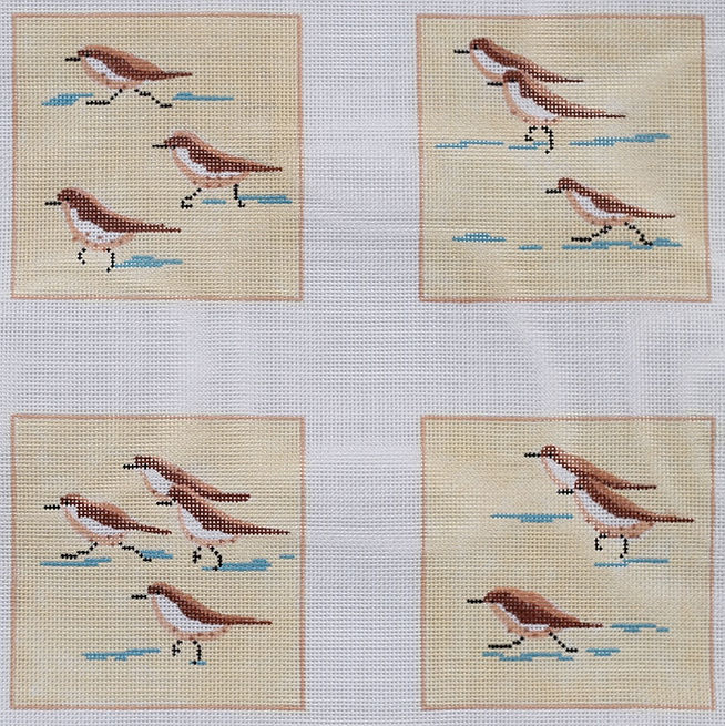 Set of 4 Coasters – Sandpipers on Beach