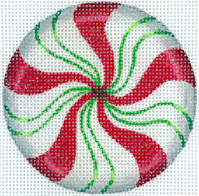 Christmas Ornament – Sparkly Red & Green Peppermint