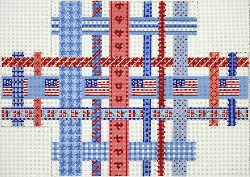 Brick – Woven Ribbons – red, white & blue