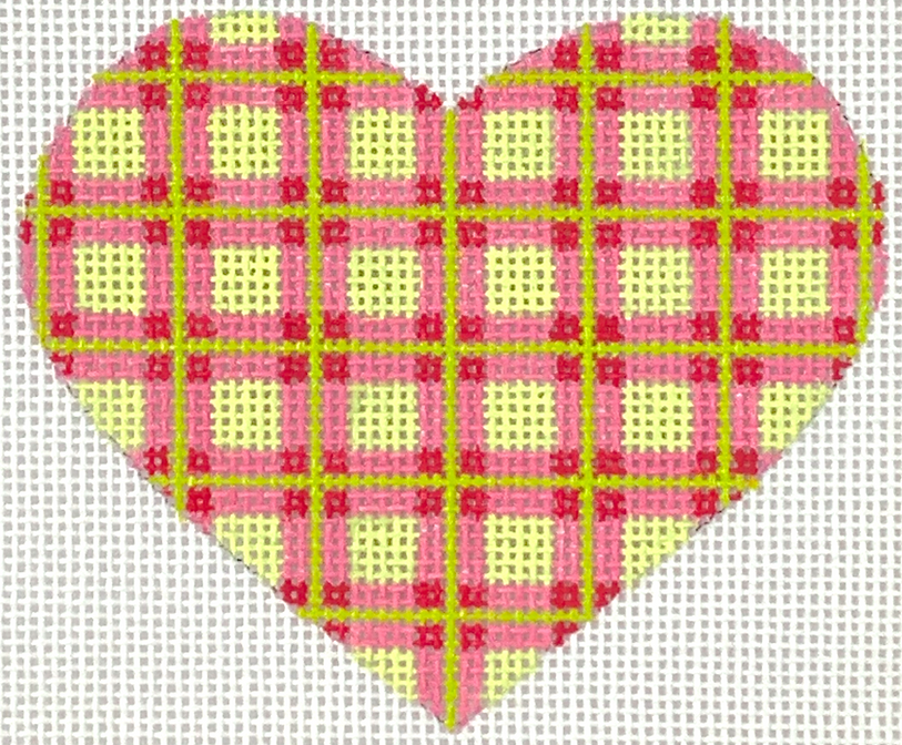 Mini Heart – Madras Plaid – pink, watermelon & limes