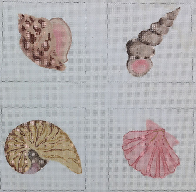 Set of 4 Coasters – Shells – multi natural