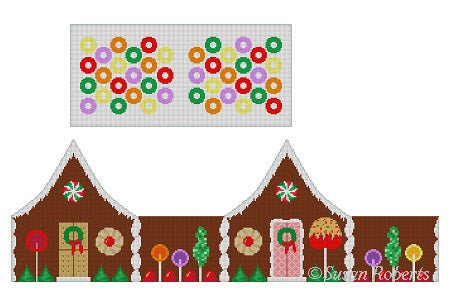 Chocolate & Lifesavers - 2PC 3D Medium Gingerbread House