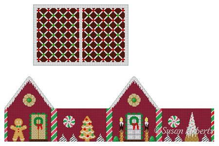 Red Velvet with Chocolate Trellis - 2PC 3D Medium Gingerbread House
