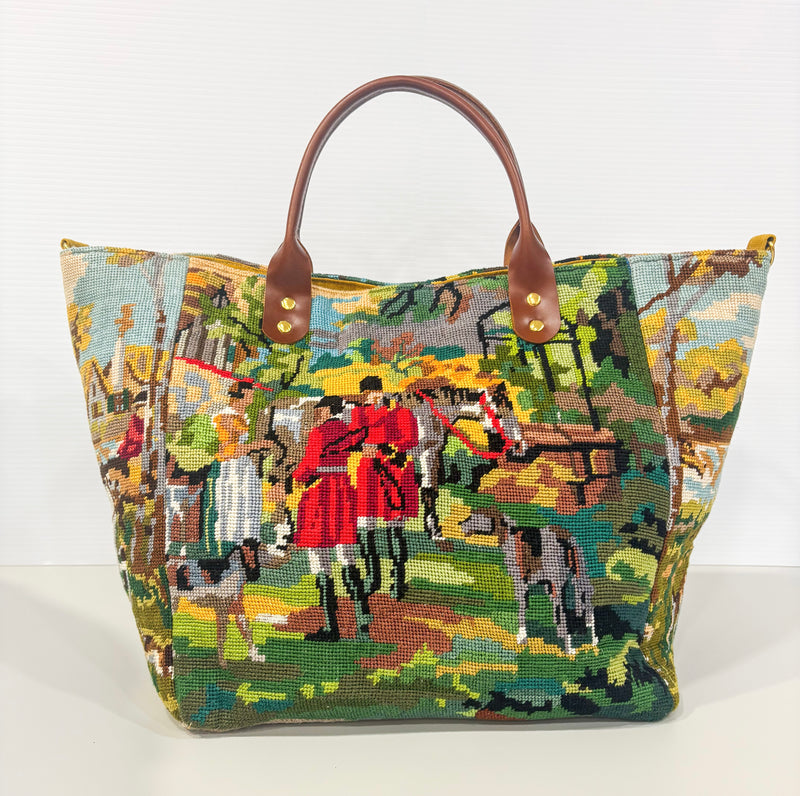 Equestrian Tote - Bespoke Needlepoint Bag Collection