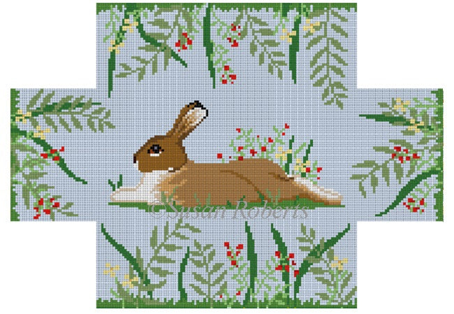 Rabbit In Flowers - Brick Cover