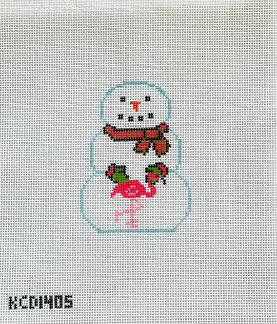 Snowman with Flamingo