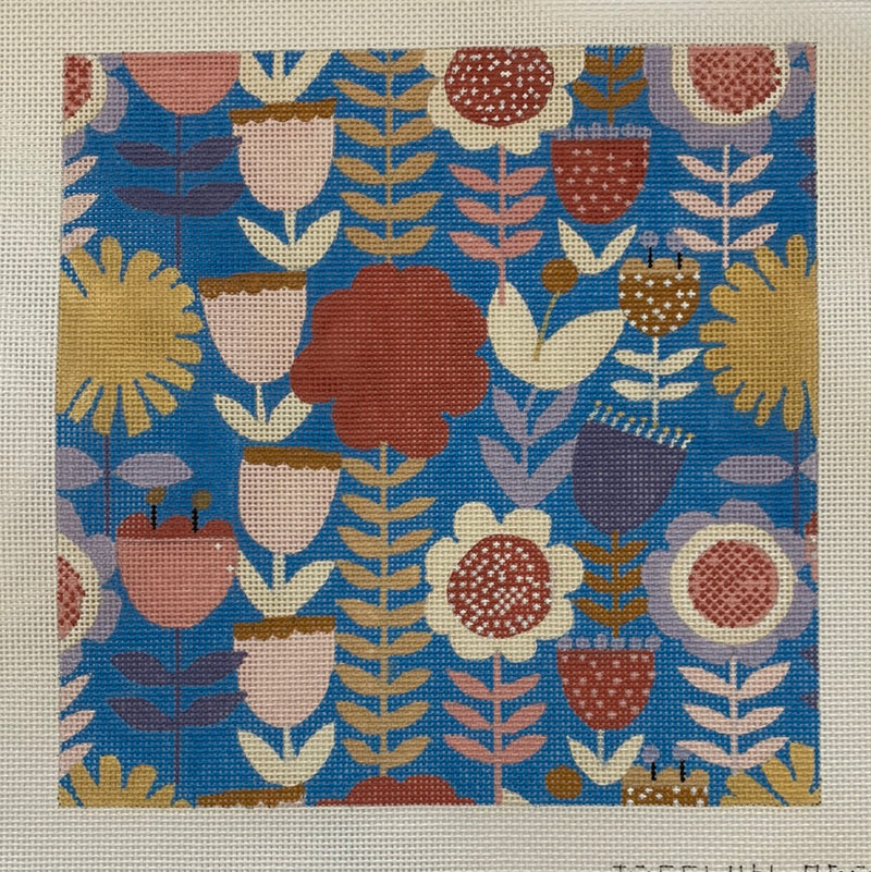 Flowers on Bright Blue