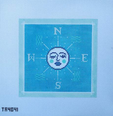 Blue and Turquoise Moon Compass