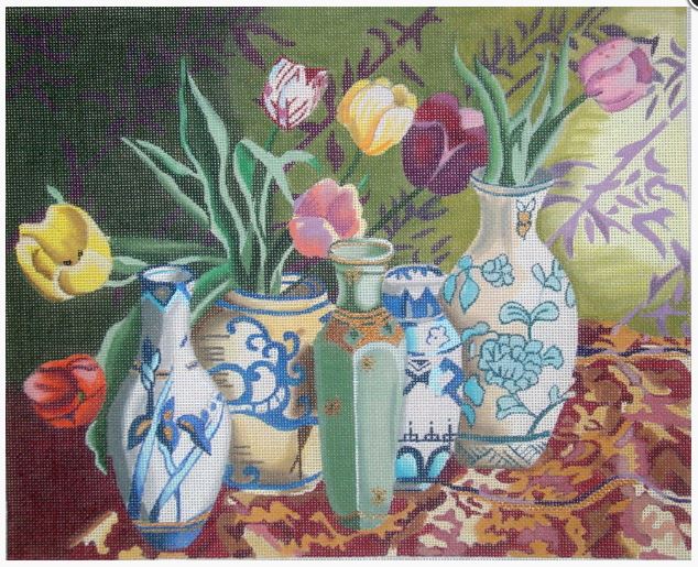 Blue Vase with flowers