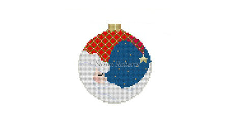 Moon Santa - 3" Round Ornament