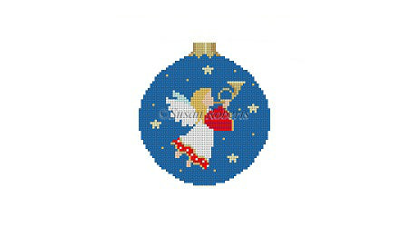 Angel w/ Horn - 3" Round Ornament