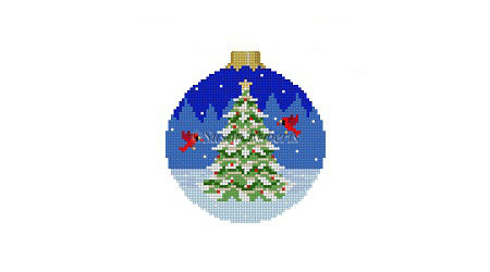 Cardinal Tree - 3" Round Ornament