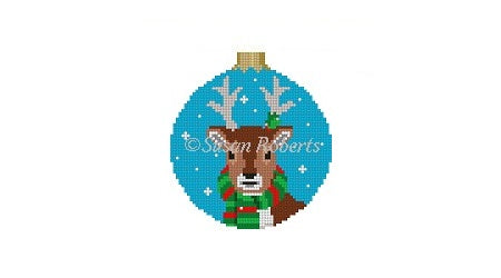 Reindeer Face - 3" Round Ornament