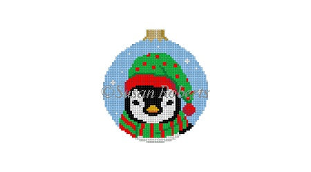 Penguin Face - 3" Round Ornament