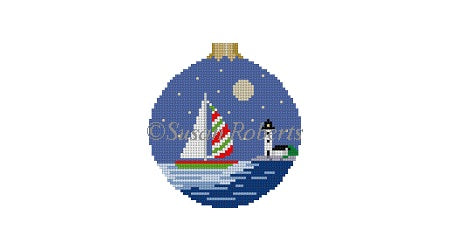 Christmas Sail - 3" Round Ornament
