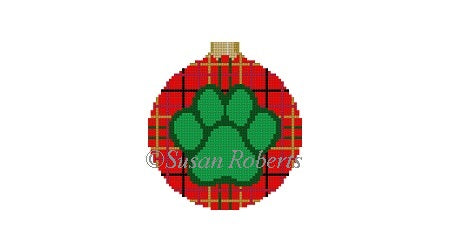 Dog Paw - 3" Round Ornament