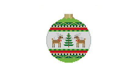 Reindeer - 3" Round Ornament