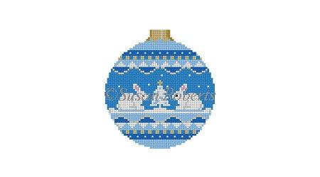 Snow Bunnies - 3" Round Ornament