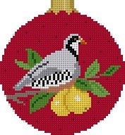 Partridge in a Pear Tree Red, 3.25" Round