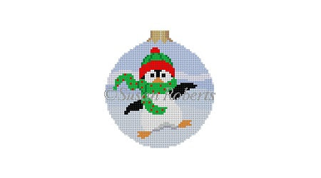Dancing Penguin - 3" Round Ornament