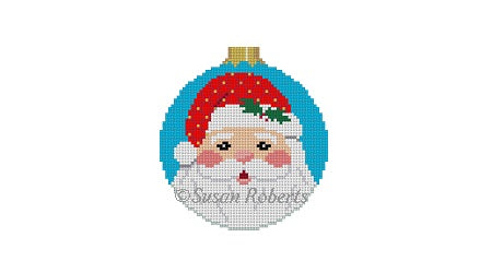 Santa Face - 3" Round Ornament
