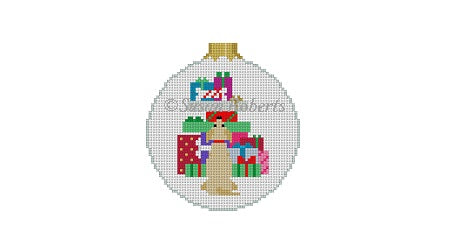 Dog bone Pile - 3" Round Ornament