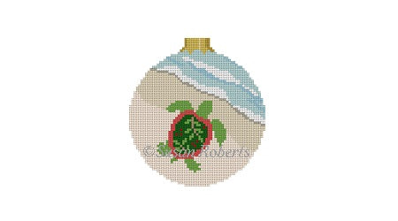 Christmas Turtle 2 - 3" Round Ornament
