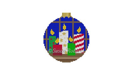 Christmas Candles - 3" Round Ornament