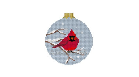 Puffed Cardinal - 3" Round Ornament