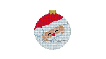 Golfball Santa - 3" Round Ornament