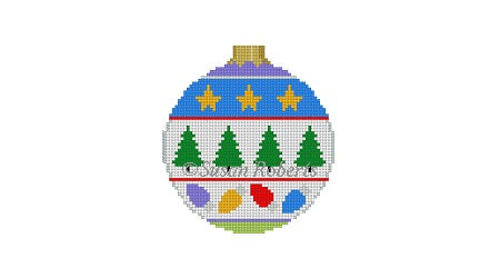 Tree Stripe - 3" Round Ornament