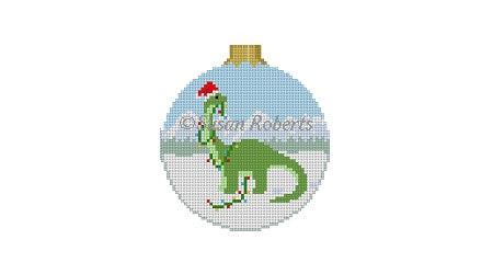Dinosaur In Lights - 3" Round Ornament